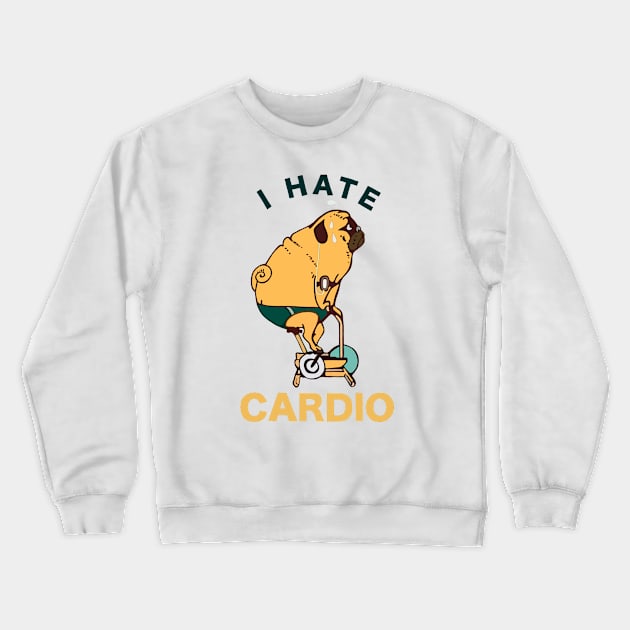 Pug Cardio Crewneck Sweatshirt by stripedbeetlee
